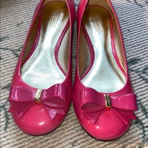 Coach Skyla Patent Leather Flats w Bow